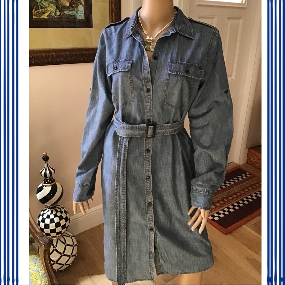 Denim Button-up Dress